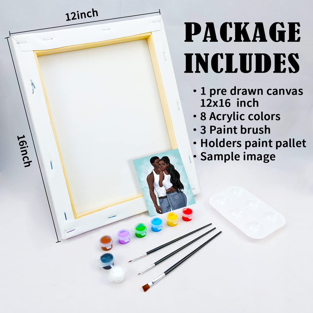 Couples Paint Party Kits Pre Drawn Canvas Paint and Sip for Adults